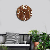 Luminous,Clock,Quartz,Wooden,Silent,Ticking,Decor"