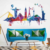 Loskii,FX82039,World,Architectural,Sticker,Removable,Stickers,Vinyl,Decals,Decor,Living