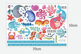 Loskii,SK7197,World,Height,Chart,Sticker,Growth,Chart,Stickers,Undersea,Bathroom,Decals