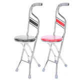 Multipurpose,Ergonomic,Design,Folding,Walking,Stick,Stool,Stainless,Steel,Walking,Chair,Elderly