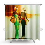 Bathroom,Shower,Curtain,African,Woman,Shower,Curtain,Black,Bathroom,Waterproof,Polyester,Fabric,Bathtub,Decor,Hooks