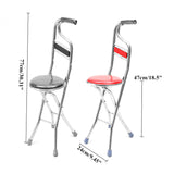 Multipurpose,Ergonomic,Design,Folding,Walking,Stick,Stool,Stainless,Steel,Walking,Chair,Elderly