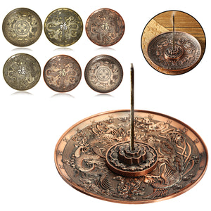 Holes,Dragon,Lotus,Incense,Burner,Holder,Retro,Censer,Plate,Stick