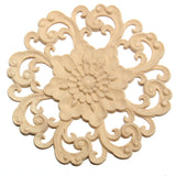 Carved,Onlay,Applique,Unpainted,Flower,Pattern,Furniture,Frame,Decor