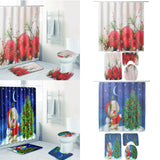 Bathroom,Christmas,Shower,Curtain,Pedestal,Toilet,Cover