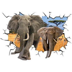 Creative,African,Animal,Elephants,Broken,Sticker,Removable,Decor,Waterproof,Stickers