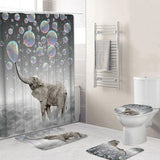 Printing,Bubbles,Elephant,Waterproof,Bathroom,Shower,Curtain,Toilet,Cover,Floor