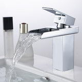 Bathroom,Waterfall,Basin,Faucet,Square,Water,Mixer,Chrome