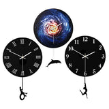 Modern,Acrylic,Round,Swing,Clock,Living,Watch,Decor