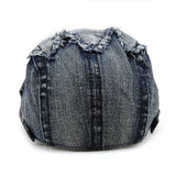 Unisex,Cotton,Denim,Jeans,Washed,Newsboy,Beret,Duckbill,Buckle,Cabbie,Women