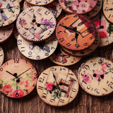 50PCS,Holes,Decorative,Clock,Pattern,Painted,Round,Shape,Fasteners,Buttons