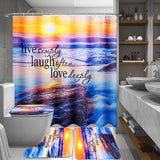 Sandy,Beach,Waterproof,Bathroom,Shower,Curtain,Toilet,Cover