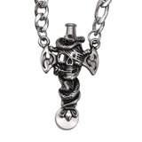 Skull,Pendant,Necklace,Stainless,Steel,Style,Cross,Skull,Pendant,Chain,Pipes