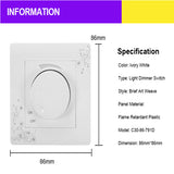 Kempinski,Switch,Light,Dimmer,Panel,Ivory,White,110~250V