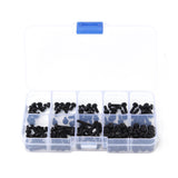 160Pcs,Metric,Black,Nylon,Phillips,Screw,Assortment