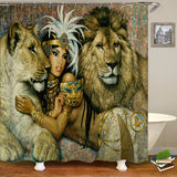 African,Woman,Egypt,Queen,Waterproof,Bathroom,Shower,Curtain,Floor,Doormat