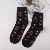 Middle,Printed,Cotton,Socks,Breathable,Snowflake,Socks