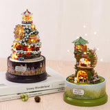 Music,Small,House,Miniature,Rotating,Cover,Gifts