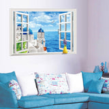 Miico,Creative,Window,Seaside,Scene,Removable,Background,Decorative,Decor,Sticker