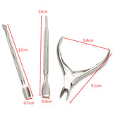 Stainless,Steel,Cuticle,Spoon,Pusher,Remover,Cutter,Nipper,Clipper,Manicure