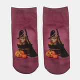 Halloween,Pumpkin,Funny,Print,Socks,Cartoon,Female