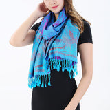 Women,Jacquard,Cotton,Scarf,Retro,Flower,Tassel,Scarves,Shawl