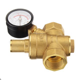 Adjustable,Brass,Water,Pressure,Regulator,Reducer,Gauge,Meter"