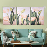 Unframed,Triptych,Flower,Tulip,Blossom,Canvas,Prints,Picture,Paintings