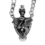 Skull,Pendant,Necklace,Stainless,Steel,Style,Cross,Skull,Pendant,Chain,Pipes