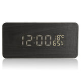 Voice,Control,Wooden,Wooden,Rectangle,Temperature,Digital,Alarm,Clock,Humidity,Thermometer