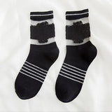 Vogue,Cottton,Stripe,Ankle,Socks,Leisure,Resistant,Breathable,Deodorization,Women