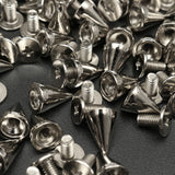 100Pcs,7x10mm,Metal,Silver,Studs,Rivet,Bullet,Spike,Screw,Leather,Craft