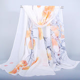 Women,Chiffon,Traditional,Chinese,Painting,Scarf,Fashion,Outdoor,Summer,Flower,Shawl