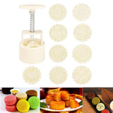 10Pcs,Mooncake,Round,Fower,Stamp,Mould,Homemade,Pastry,Baking