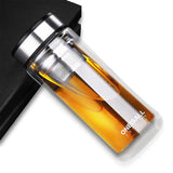 Large,Capacity,Glass,Water,Bottle,Double,Walled,Travel,Portable,Convenient,Infuser