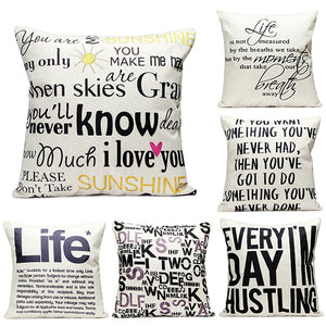 43x43cm,English,Letter,Fashion,Cotton,Linen,Pillow,Cushion,Decor