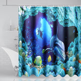 180x180cm,Dolphin,Waterproof,Bathroom,Shower,Curtain,Hooks