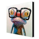 Miico,Painted,Paintings,Animal,Modern,Happy,Glasses,Canvas,Decoration,30x30cm