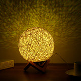 Wooden,Rattan,Table,Light,Dimming,Bedroom,Night,Decorations