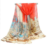 Women's,Georgette,Scarves,Shawl,Quality,Painting,Print,Scarf