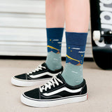 Unisex,Retro,Personality,Cotton,Patchwork,Color,Couple,Socks