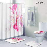 Chirstmas,Flowers,Bathroom,Shower,Curtain,Pedestal,Cover