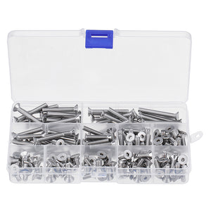 165Pcs,Stainless,Steel,Socket,Screw,Bolts,Assortment