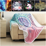 130x150cm,Animal,Plush,Printing,Hooded,Blankets,Double,Layer,Blanket