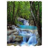 2x1.8CM,Polyester,Waterfall,Nature,Scenery,Bathroom,Shower,Curtain,Hooks