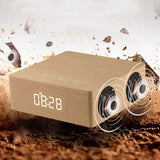 Loskii,Portable,Wooden,bluetooth,Speaker,Speaker,Alarm,Clock,Display,Column,Stereo,Speaker