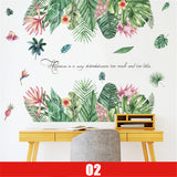 Tropical,Leaves,Plant,Flower,Sticker,Decor,Office,Decal,Mural