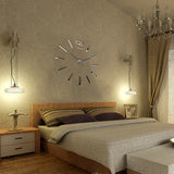 Frameless,Large,Modern,Large,Clock,Mirror,Stickers,Office,Decoration