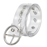 Transparent,Women's,Heart,Round,Shape,Buckle,Clear,Waist