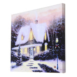 Operated,Christmas,Snowy,Cottage,Canvas,Print